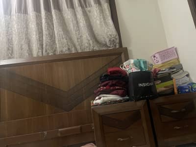 Bed for sell with dressing and two side table