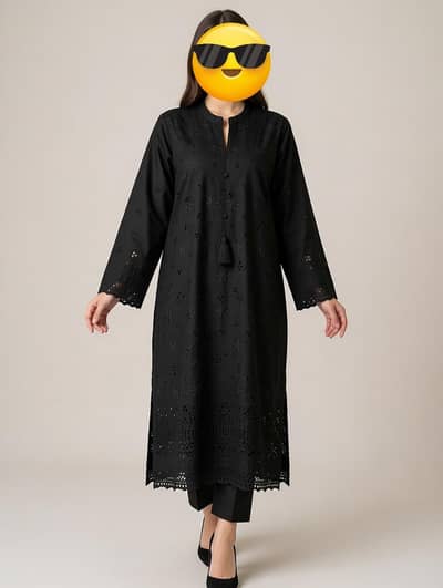 Classy Black Chicken Kari 2PC Suit