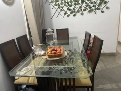 6 Seater Glass Dining Table