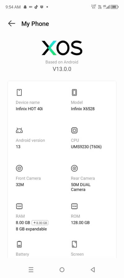 Infinix hot 40i 8gb 128gb bast PUBG users
