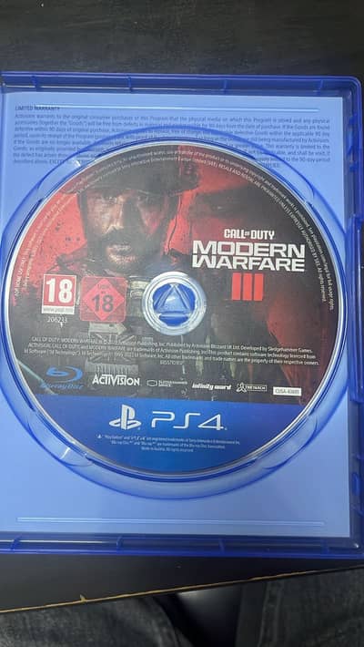 Call Of Duty Modern WarFare 3 COD MW3 ps4 disk cd game