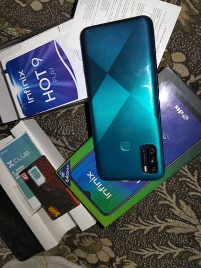 infinix hot 9 play 3+64 GB with box