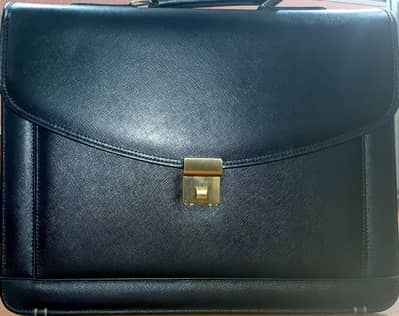 Black Leather Laptop Bag