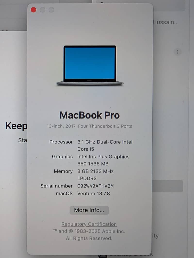 Macbook Pro 2017 8