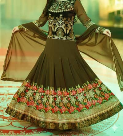 3pc Embroidered Velvet and Georgette Frock