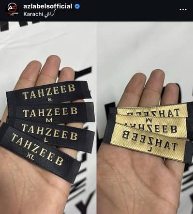 Woven patches woven tag hang tag labels logo tags zipper bag