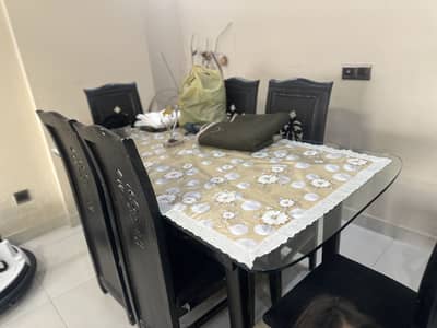 6 chair with dining table.