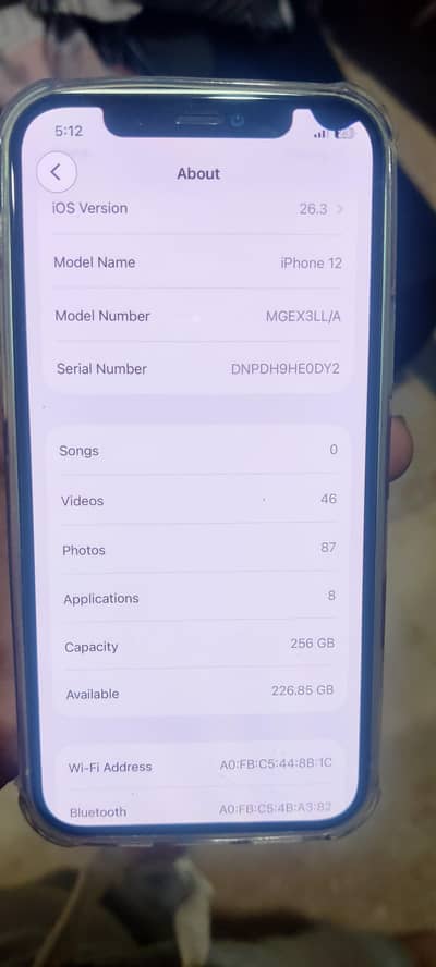 iphone 12 256gb LLA model