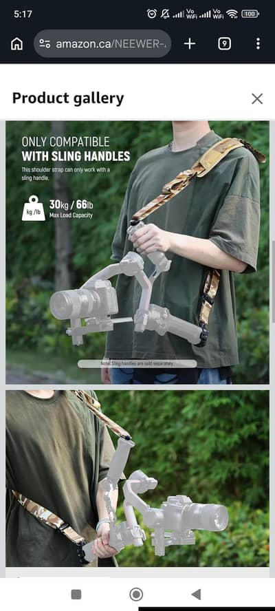 dji rs3 rs4 min shoulder strap for gimbal neewer brand