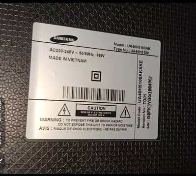 Original Samsung LED Size 40" inches Not Smart