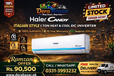 Haier 1 & 1.5 Ton Candy Ramzan offer DGKhan