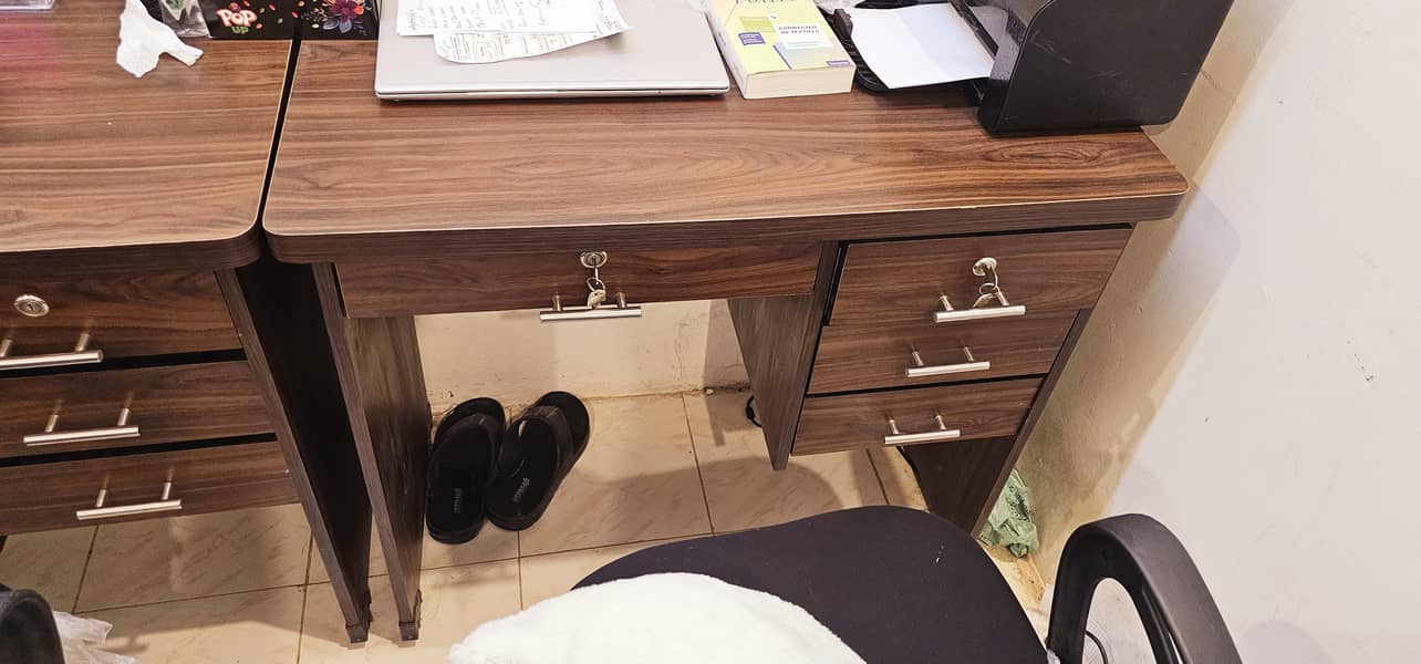 Executive table | Staff Table | Laser printer | Chairs | Sofa set 2