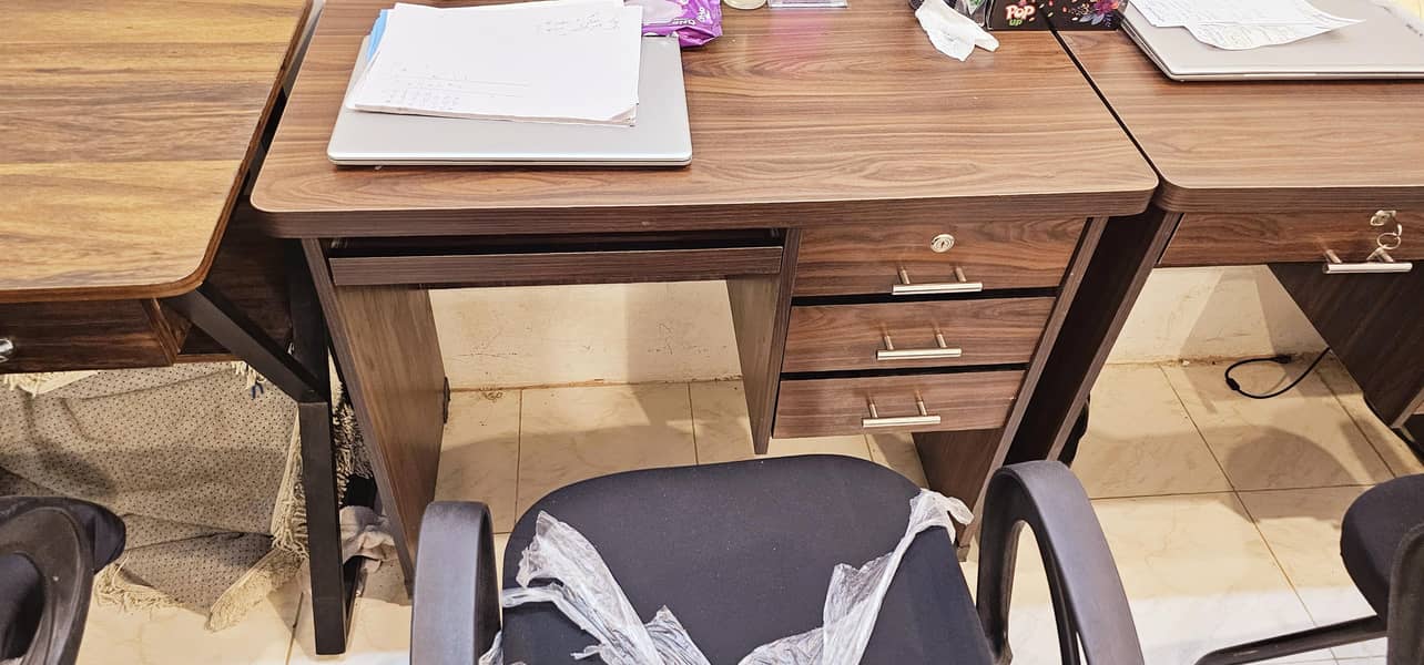 Executive table | Staff Table | Laser printer | Chairs | Sofa set 3