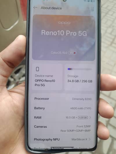 Reno 10 Pro 16 GB RAM 256 GB NON PTA charger gum gya