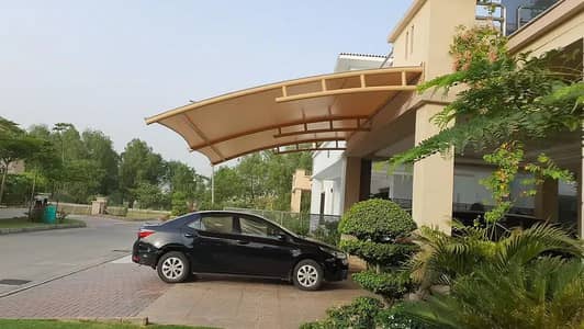 Tensile shades\car parking shade\double side parking shades\wall mount