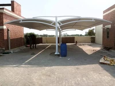 Tensile shades\car parking shade\double side parking shades\wall mount