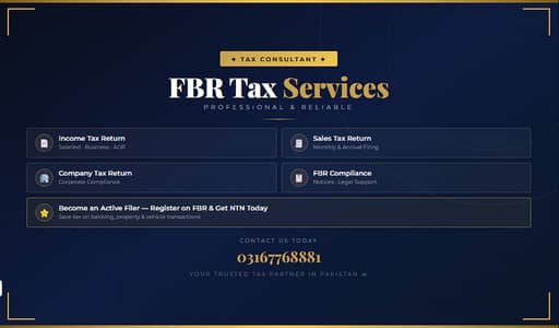 Tax Return Filing , NTN Registration , Financial Report , Income Tax