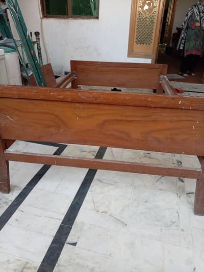 wooden single bed used