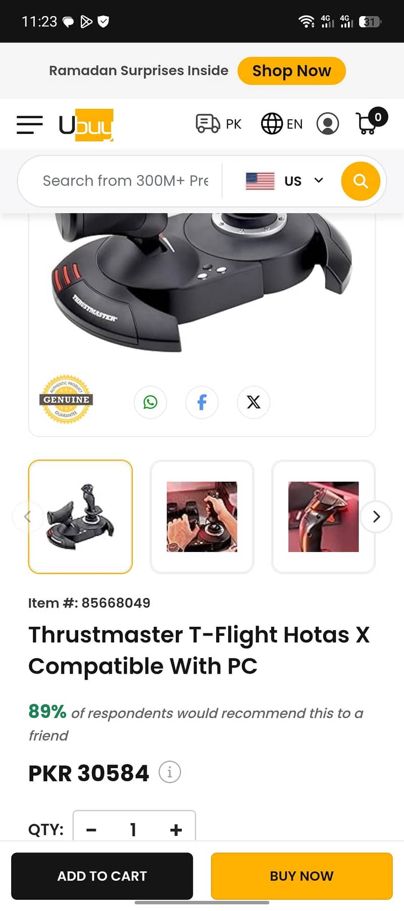 Thrustmaster Joystick Controller 5