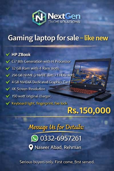Gaming laptop Hp Z book