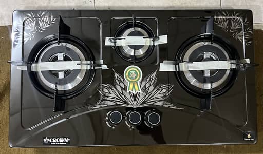 Kitchen gas auto hob 3 burner steel top