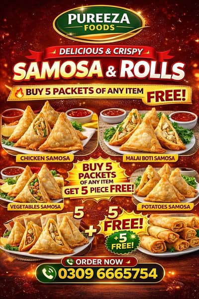 Pureeza Foods – Crispy Samosa & Vegetable Rolls