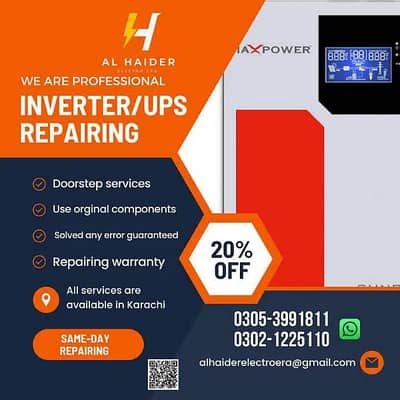 Solar Inverter & UPS Repair + Installation & Repair Service Karachi