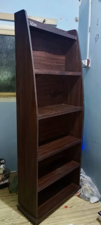 Modern Wooden Bookshelf – 5 Tier Storage Rack – Good Condition
