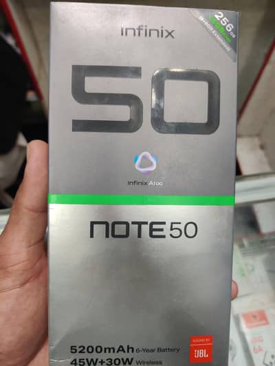 Infinix note 50 mobile with box and charger power bank sath nhe hai