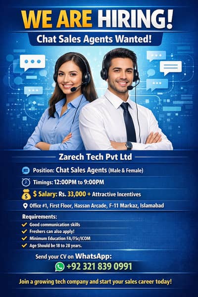 Join as a Chat Sales Agent – Male/Female | Full-Time | Office-Based
