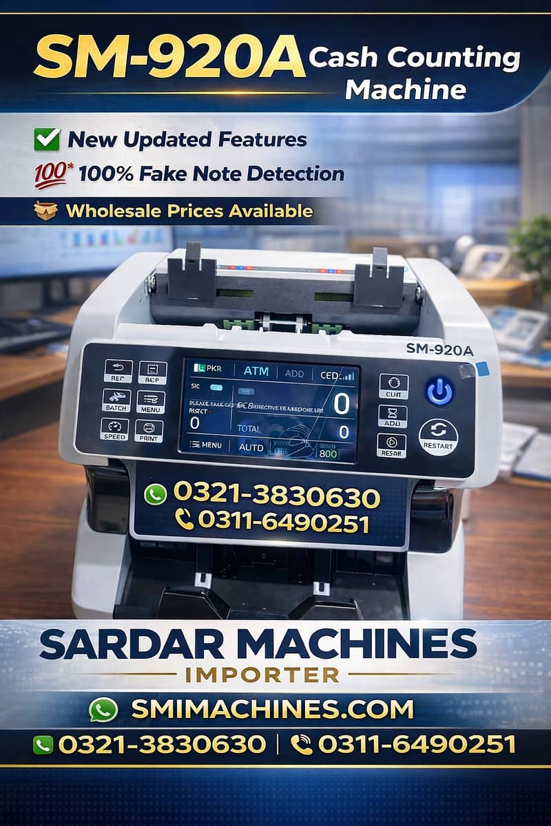 Cash counting machine mix value counter Fake Note detection PKR USD ...