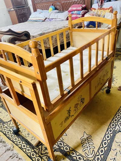 Wooden baby crib (baby bed )