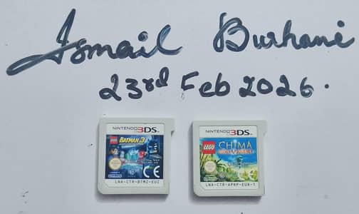 Lego Chima & Batman Nintendo 3DS game cartridges