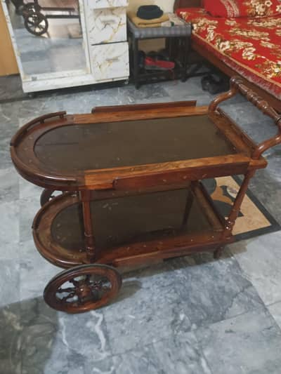 wood tea trolley for the good condition