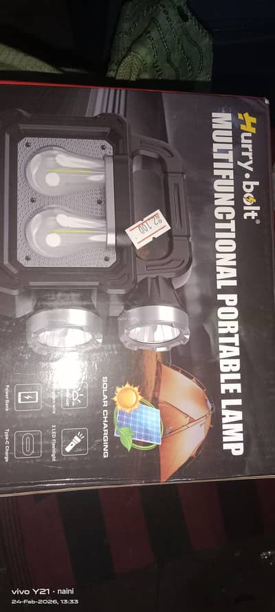 portable lamp with solar ligh