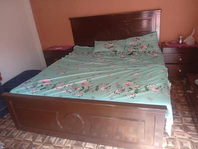 double bed singhr mez almari side table