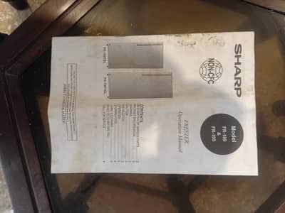 Sharp- Freezer-FR 195 8T TGL Capacity: 185 L-Single person use-3 years