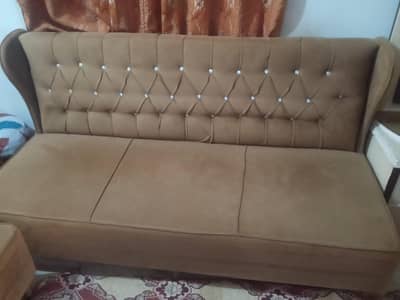 small room sofa set, side tables, divider
