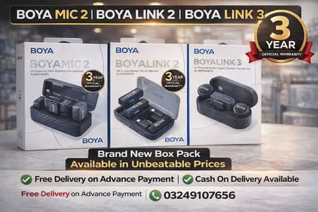 Boya Link 2, Boya Link 3, Boya Mic 2 3year  warranty 03249107656