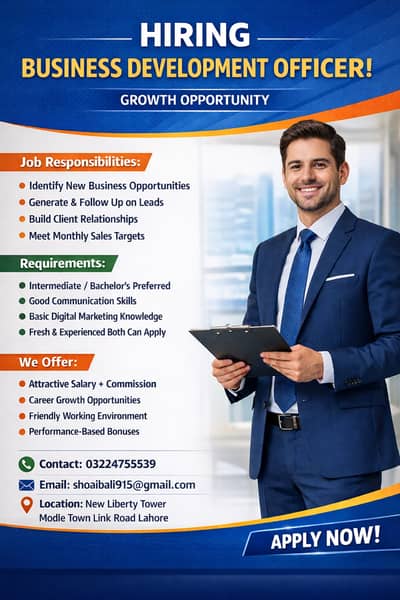 Hiring Business Development Officer – Growth Opportunity
