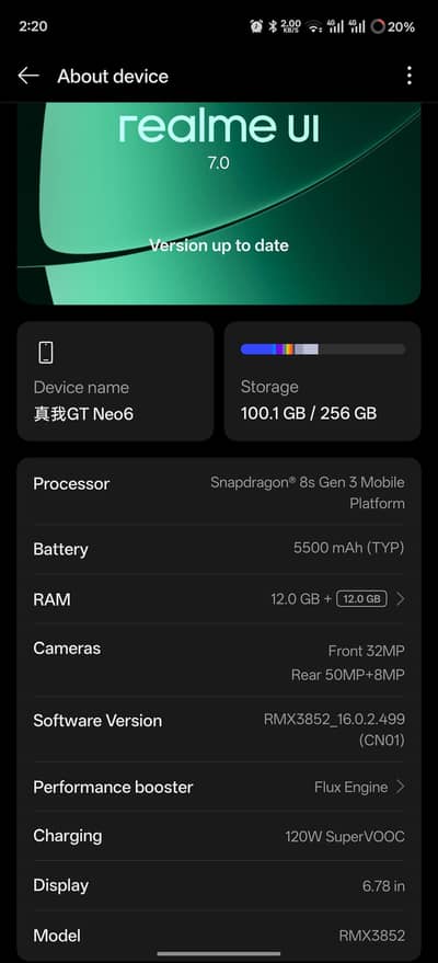 Realme GT Neo6 | Snapdragon 8s Gen 3 | 12/256GB | 120W Charging