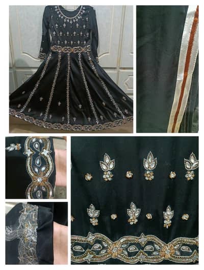 2PC Silk Stitcked Frock (Handmade) Formal Party-wear Dress