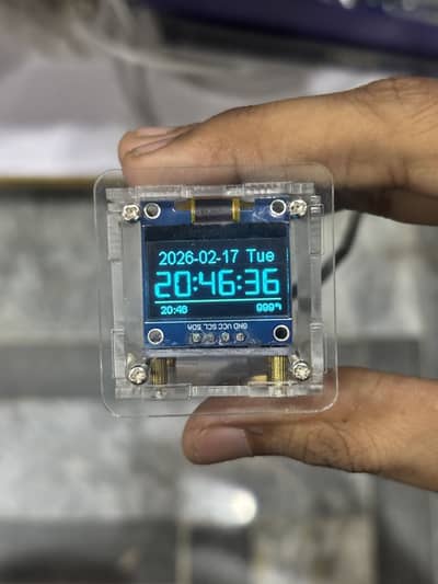 Mini Digital OLED Desk Clock – Date, Time & Temperature Display