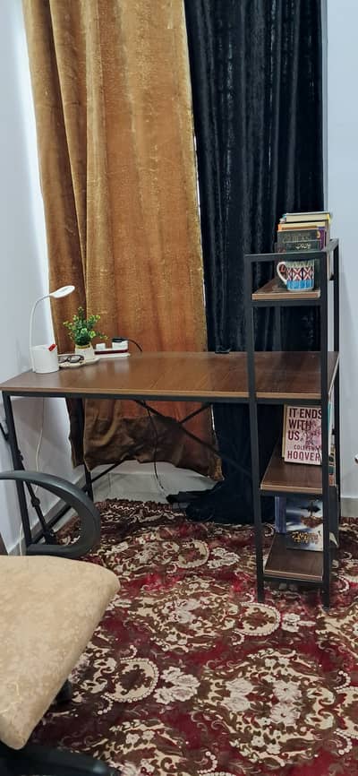 Home Office Table with Rack