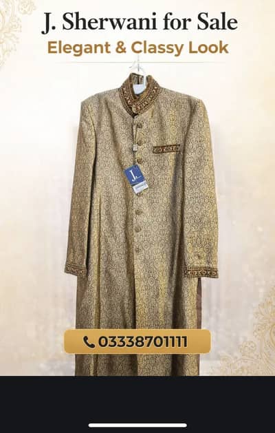 J. Brand new Sherwani for sale