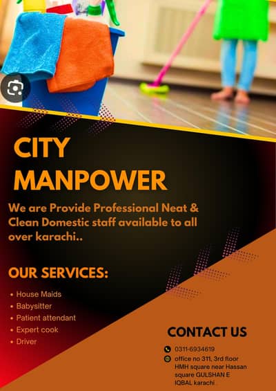 provide maids, nannies, cook, attendant, nurse, driver