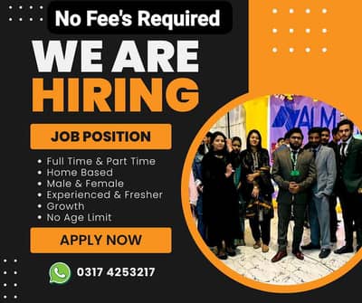 Part Time Online Work/Easy Home Based Job|No Fee's Both Male/Female. !