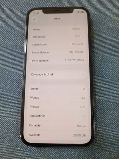 iPhone 12 64gb non pta 89 battery health water pack screch less