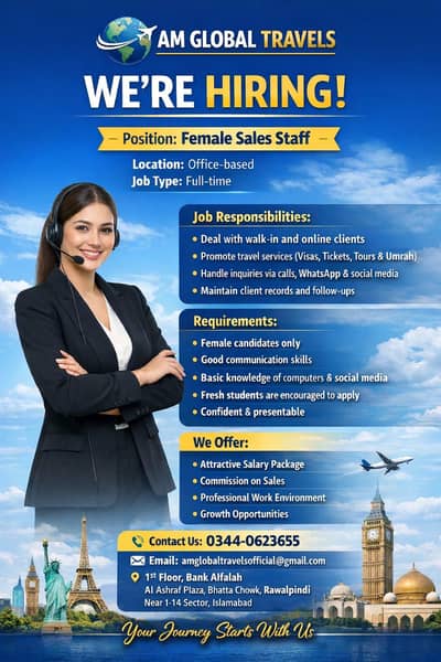 Female Sales Staff Required