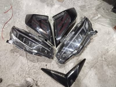 Audi style Civic Head and Tail lights . Front Grill